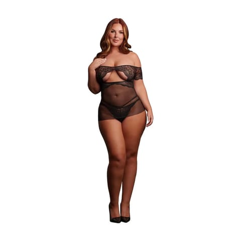 ⁨Olympia - Babydoll - Size - Black (kolor czarny, rozmiar Queen)⁩ w sklepie Wasserman.eu