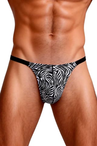 ⁨Sexy men's thong with zebra print  - (kolor jak na zdjęciu, rozmiar S/M)⁩ w sklepie Wasserman.eu