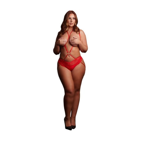 ⁨Stupid Cupid - Heart Harness - Size - Red (kolor czerwony, rozmiar Queen)⁩ w sklepie Wasserman.eu