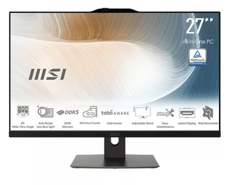 ⁨Komputer All-in-One MSI Modern AM272P 1M-1293XEU (27"/I5 120U/integ/16GB/SSD512GB/Czarny)⁩ w sklepie Wasserman.eu