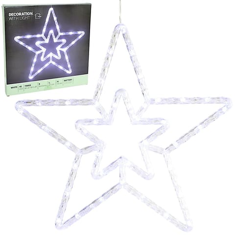 ⁨GWIAZDA DEKORACYJNA Z PODŚWIETLENIEM 40LED 35CM BIAŁA⁩ w sklepie Wasserman.eu