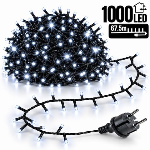 ⁨Światełka lampki 1000 LED Zimny Biały, Flash Biały LAMP27B⁩ w sklepie Wasserman.eu