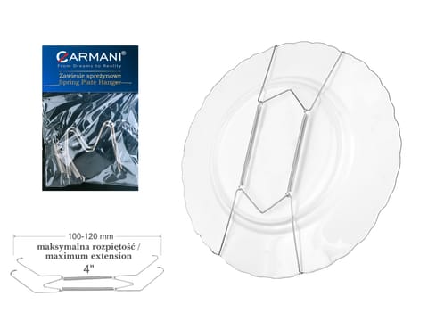 ⁨Zawiesie sprężynkowe srebrne - uchwyt pod talerze 10cm⁩ w sklepie Wasserman.eu