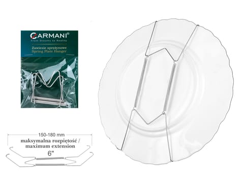 ⁨Zawiesie sprężynkowe srebrne - uchwyt pod talerze 15cm⁩ w sklepie Wasserman.eu