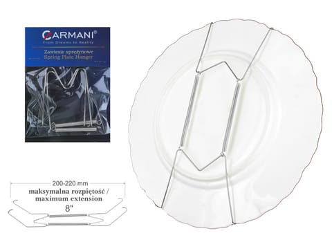 ⁨Zawiesie sprężynkowe srebrne - uchwyt pod talerze 20cm⁩ w sklepie Wasserman.eu