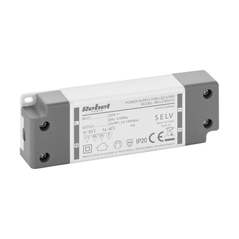 ⁨Zasilacz Rebel do sznurów LED 12V/1.5A max.18W IP20⁩ w sklepie Wasserman.eu