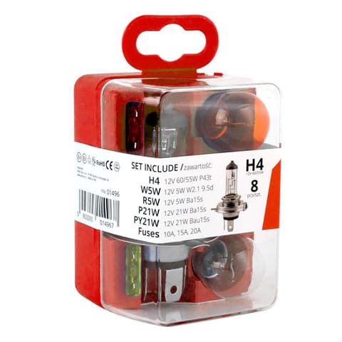 ⁨01496 Set of bulbs and fuses 8pcs H4⁩ at Wasserman.eu