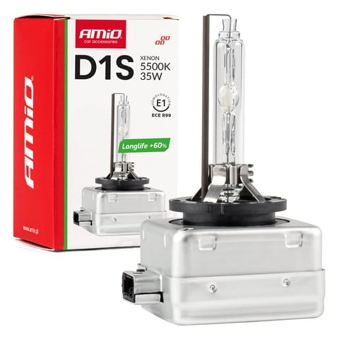 ⁨Żarówka ksenonowa żarnik xenon d1s 5500k amio long life amio-01969⁩ w sklepie Wasserman.eu
