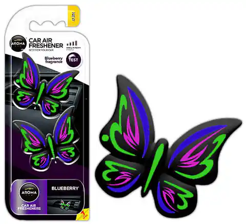 ⁨Air freshener aroma fancy shapes butterfly blueberry⁩ at Wasserman.eu