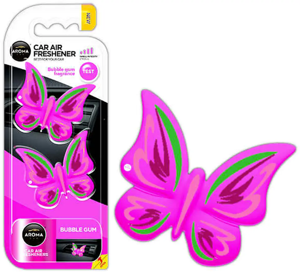 ⁨Odświeżacz powietrza aroma fancy shapes butterfly bubble gum⁩ w sklepie Wasserman.eu