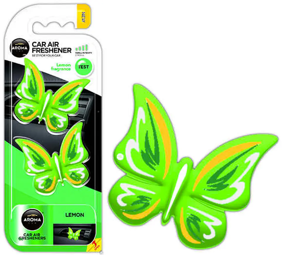 ⁨Odświeżacz powietrza aroma fancy shapes butterfly lemon⁩ w sklepie Wasserman.eu