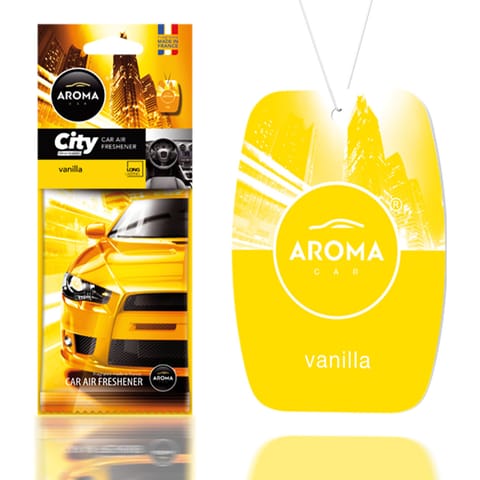 ⁨Aroma car city card vanilia air freshener⁩ at Wasserman.eu