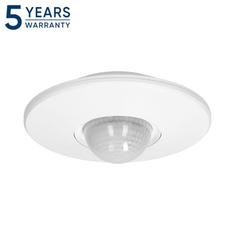 ⁨Czujnik ruchu i obecności 360°, IP20, 2000W, 3 sensory, regulacja zasięgu -3m-20m, biały⁩ w sklepie Wasserman.eu