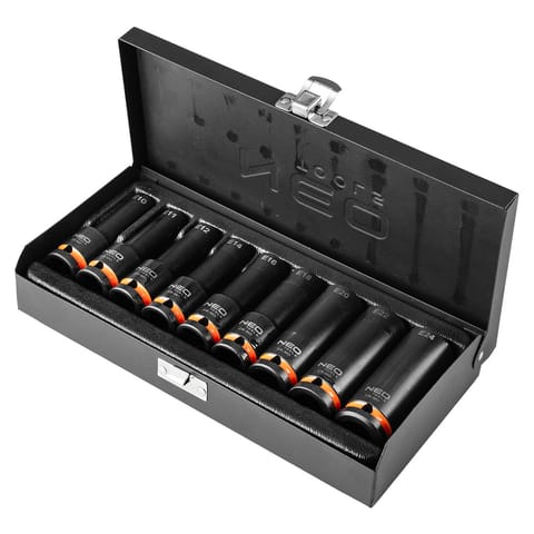 ⁨Impact sockets 1/2 inch E10-E24 set of 9 elements CrMo 12-110⁩ at Wasserman.eu