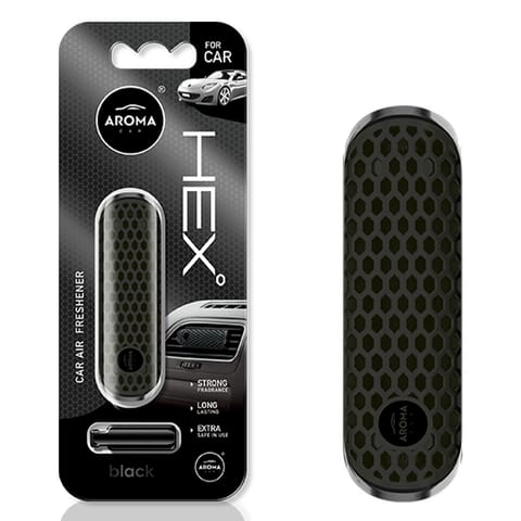 ⁨Odświeżacz powietrza aroma fancy shapes polymer hex black⁩ w sklepie Wasserman.eu