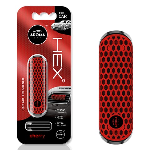 ⁨Odświeżacz powietrza aroma fancy shapes polymer hex cherry⁩ w sklepie Wasserman.eu
