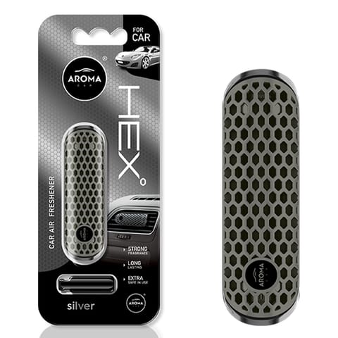 ⁨Air freshener aroma fancy shapes polymer hex silver⁩ at Wasserman.eu