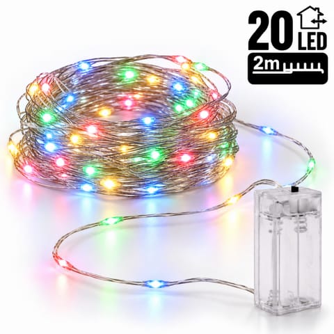 ⁨Światełka lampki na żyłce wewnętrzne 20 LED Multikolor LAMP25MULTI⁩ w sklepie Wasserman.eu