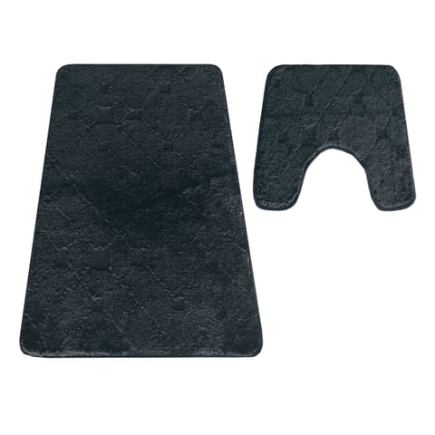 ⁨Komplet łazienkowy Montana z wycięciem CLTFLOZ Black czarny Komplet (50 cm x 80 cm i 40 cm x 50 cm)⁩ w sklepie Wasserman.eu