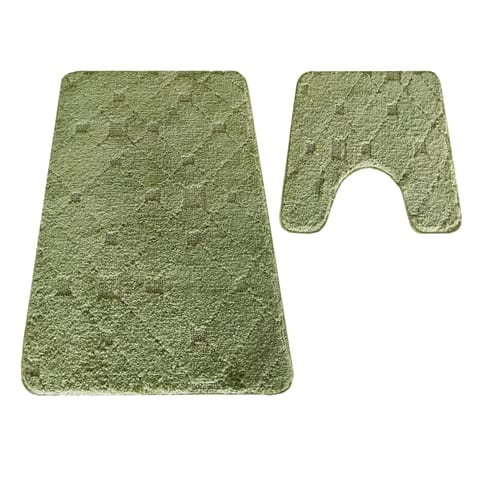 ⁨Komplet łazienkowy Montana z wycięciem CLTFLOZ Green zielony Komplet (50 cm x 80 cm i 40 cm x 50 cm)⁩ w sklepie Wasserman.eu