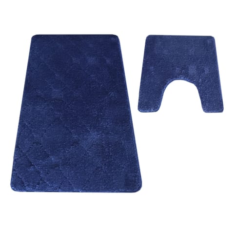 ⁨Komplet łazienkowy Montana z wycięciem CLTFLOZ Navy Komplet (50 cm x 80 cm i 40 cm x 50 cm)⁩ w sklepie Wasserman.eu