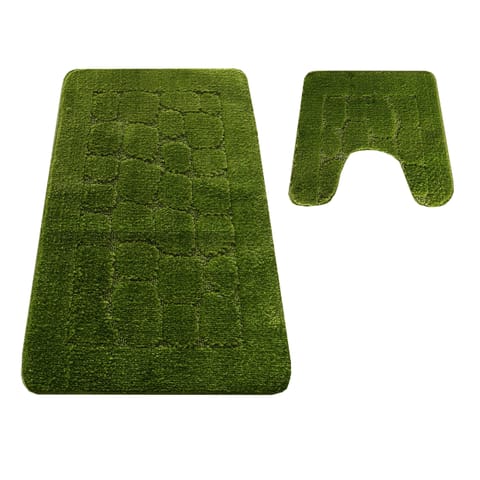 ⁨Komplet łazienkowy Montana z wycięciem CLTSTONE Green zielony Komplet (50 cm x 80 cm i 40 cm x 50 cm)⁩ w sklepie Wasserman.eu
