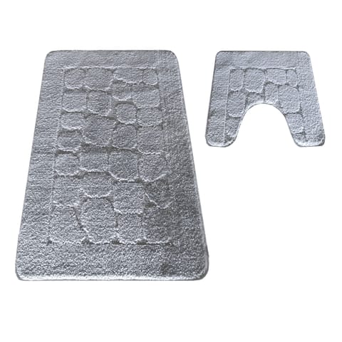 ⁨Komplet łazienkowy Montana z wycięciem CLTSTONE Grey szary Komplet (50 cm x 80 cm i 40 cm x 50 cm)⁩ w sklepie Wasserman.eu