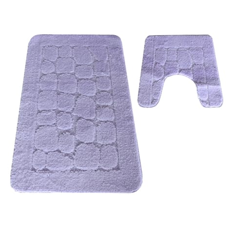 ⁨Komplet łazienkowy Montana z wycięciem CLTSTONE Lilac różowy Komplet (50 cm x 80 cm i 40 cm x 50 cm)⁩ w sklepie Wasserman.eu