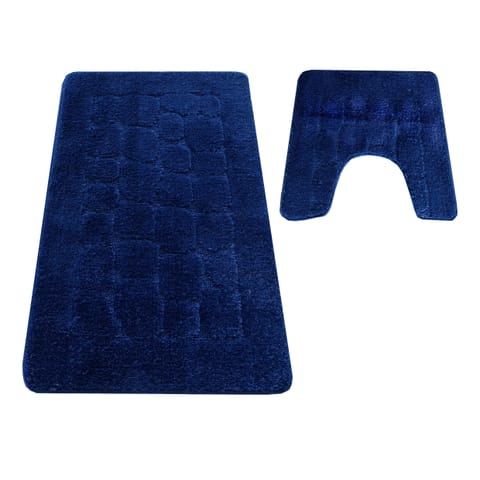 ⁨Komplet łazienkowy Montana z wycięciem CLTSTONE Navy Komplet (50 cm x 80 cm i 40 cm x 50 cm)⁩ w sklepie Wasserman.eu