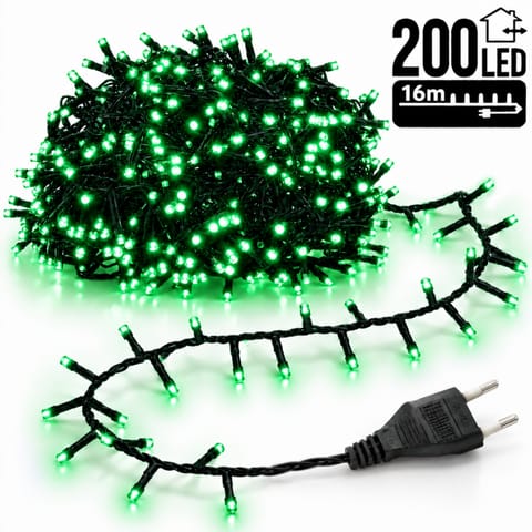 ⁨Światełka lampki wewnętrzne/zewnętrzne 200 LED Zielone LAMP02ZIE⁩ w sklepie Wasserman.eu