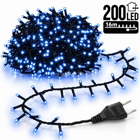⁨Światełka lampki wewnętrzne/zewnętrzne 200 LED Niebieskie LAMP02N⁩ w sklepie Wasserman.eu