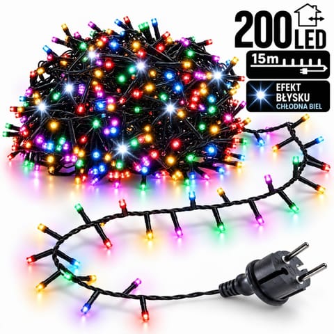 ⁨Światełka lampki 200 LED MULTIKOLOR, FLASH LAMP09MULTI⁩ w sklepie Wasserman.eu