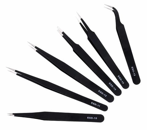 ⁨AG409B Set of tweezers straight oblique 6 pcs⁩ at Wasserman.eu