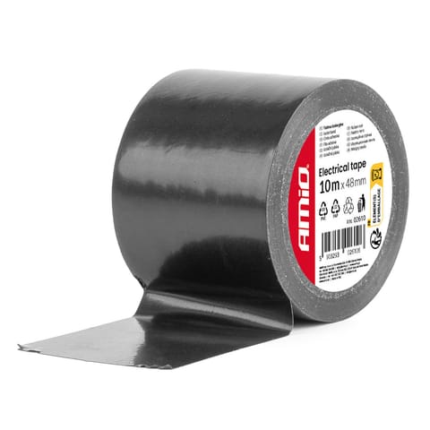 ⁨Taśma izolacyjna szkot czarna pcv 48mm x 10m amio-02610⁩ w sklepie Wasserman.eu