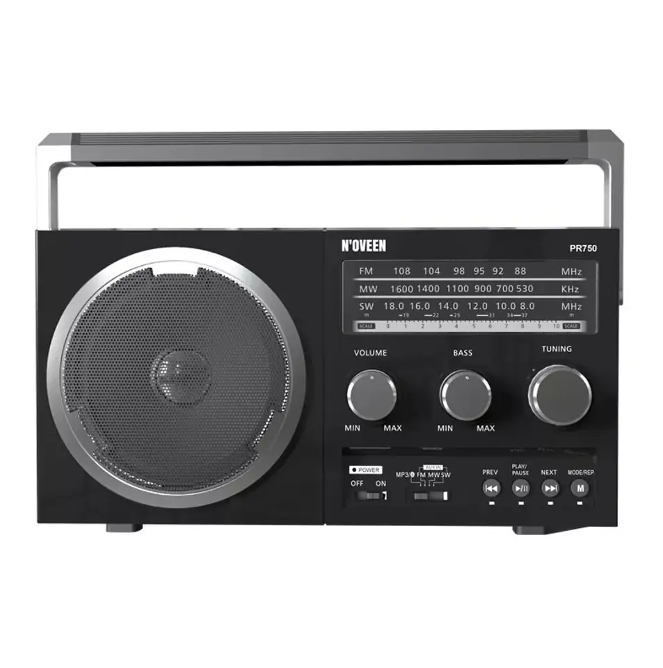 Tragbares Radio N'oveen PR750 Schwarz im Wasserman.eu