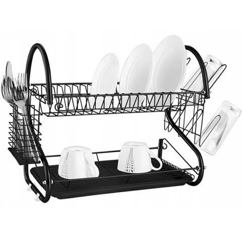 ⁨AG373E Suszarka do naczyń 2 poziomy black⁩ w sklepie Wasserman.eu