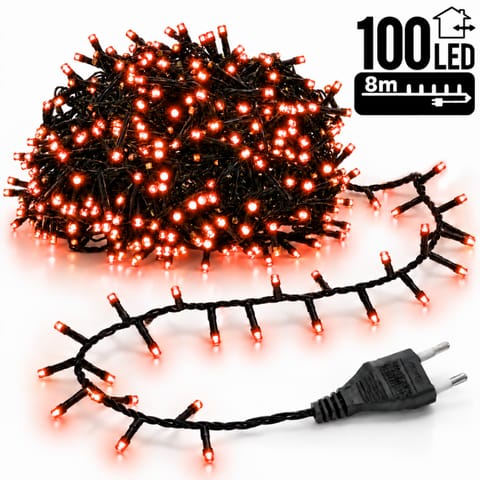 ⁨Światełka lampki wewnętrzne/zewnętrzne 100 LED Czerwone LAMP01CZE⁩ w sklepie Wasserman.eu