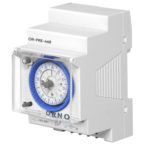 ⁨Mechaniczny programator czasowy 3 modułowy, 24 godziny, minimum 15 minut, 110-230 VAC, rezerwa 200 godzin⁩ w sklepie Wasserman.eu