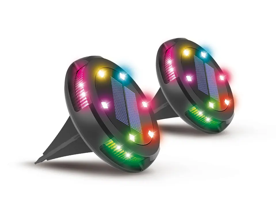 ⁨Zestaw 2 szt lamp solarnych LED RGB Activejet LARIX⁩ w sklepie Wasserman.eu