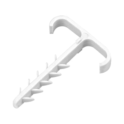 ⁨Uchwyt kablowy wbijany, podwójny, przewód płaski 13x7mm, biały, 20 szt.⁩ w sklepie Wasserman.eu