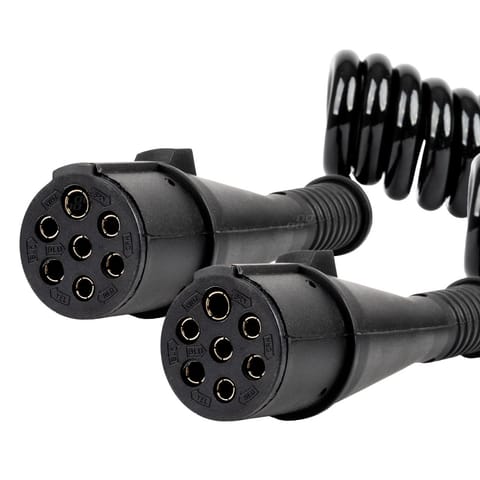 ⁨Przewód spiralny naczepy tir 2x 7 pin typ n 5m 24v amio-04380⁩ w sklepie Wasserman.eu