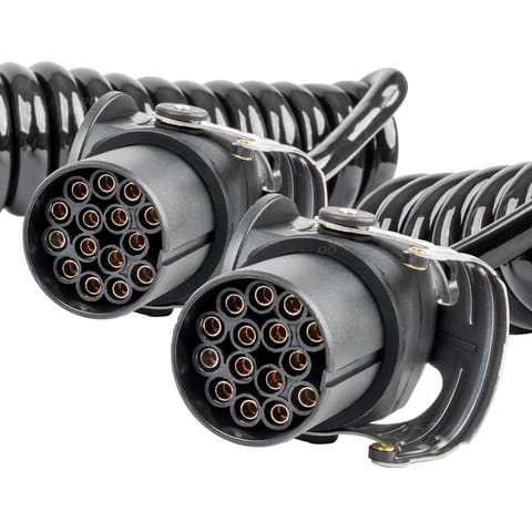 ⁨Przewód spiralny naczepy tir 2x 15 pin 5m 24v amio-04382⁩ w sklepie Wasserman.eu