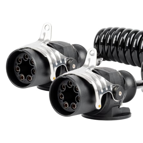 ⁨Przewód spiralny naczepy tir 2x 7 pin typ ebs 5m 24v amio-04383⁩ w sklepie Wasserman.eu