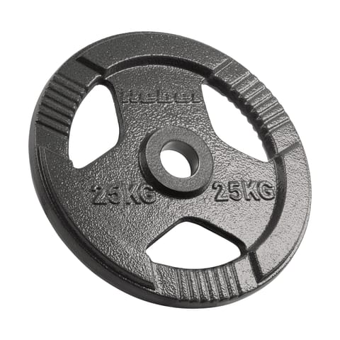 ⁨Obciążenie żeliwne olimpijskie 25kg, otwór 51mm, talerz z uchwytami, REBEL ACTIVE⁩ w sklepie Wasserman.eu
