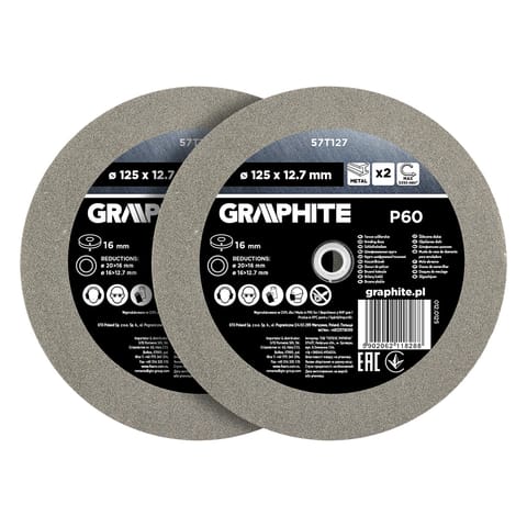 ⁨Tarcze szlifierskie 125 x 20/16/12.7 x 16 mm, P60, 2 szt.⁩ w sklepie Wasserman.eu