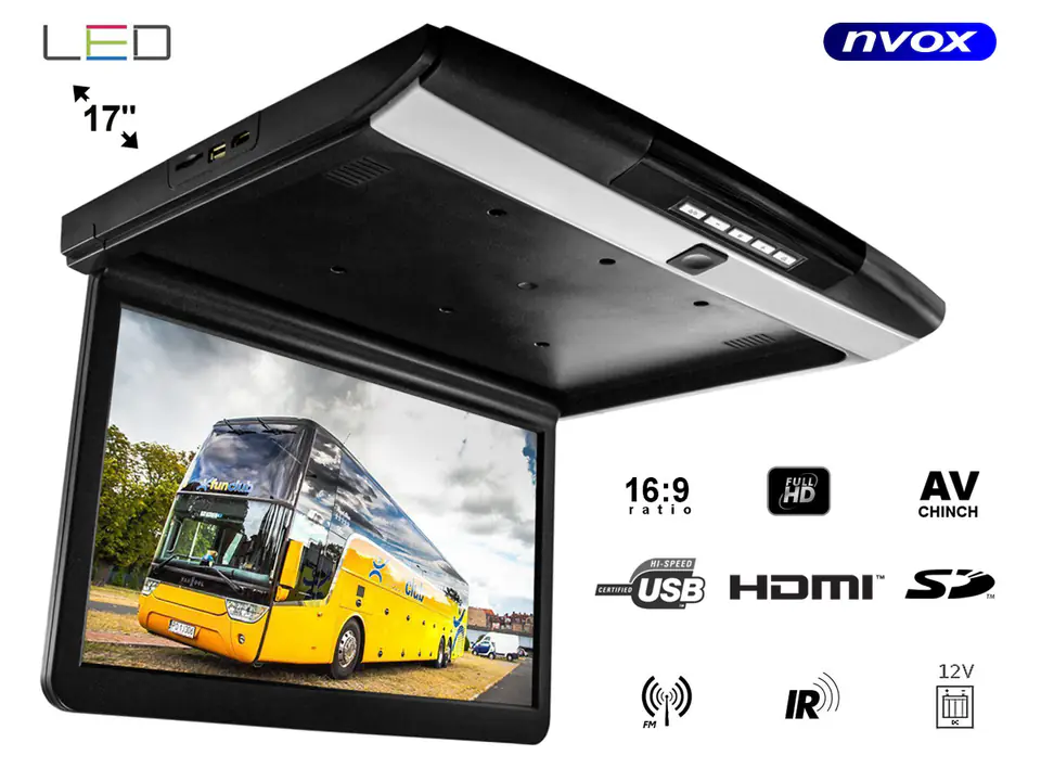 ⁨Suspended led ceiling monitor 17inch hdmi usb sd ir fm full hd⁩ at Wasserman.eu