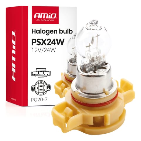 ⁨Żarówka halogenowa psx24w pg20-7 12v 24w amio-04411⁩ w sklepie Wasserman.eu
