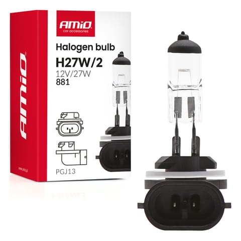 ⁨Żarówka halogenowa h27w/2 881 pgj13 12v 27w amio-04413⁩ w sklepie Wasserman.eu