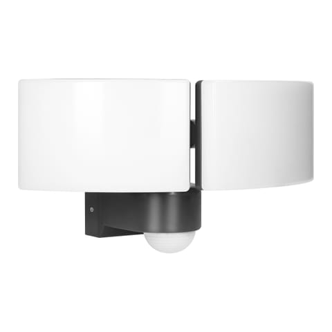 ⁨TOS DUO LED 2x20W podwójny naświetlacz ogrodowy z PIR, 2x1600lm, IP65, 4000K, PC, szary⁩ w sklepie Wasserman.eu