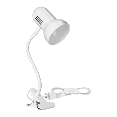 ⁨GANSO, lampka biurkowa z klipsem, flex, 15W, E27, biała⁩ w sklepie Wasserman.eu